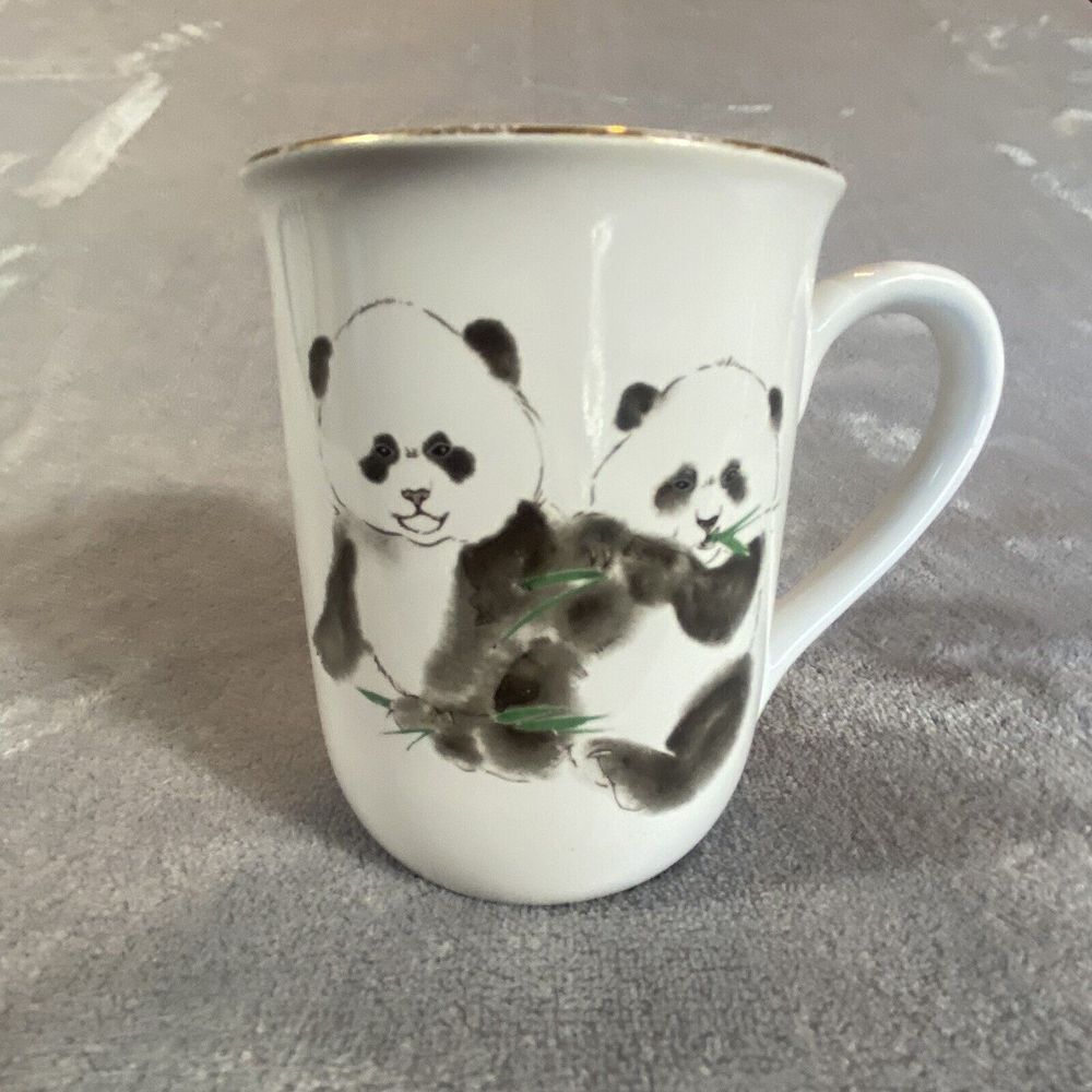 Vintage Otagiri Panda Bears Coffee Mug‎ Tea Ceramic Porcelain Made in Japan